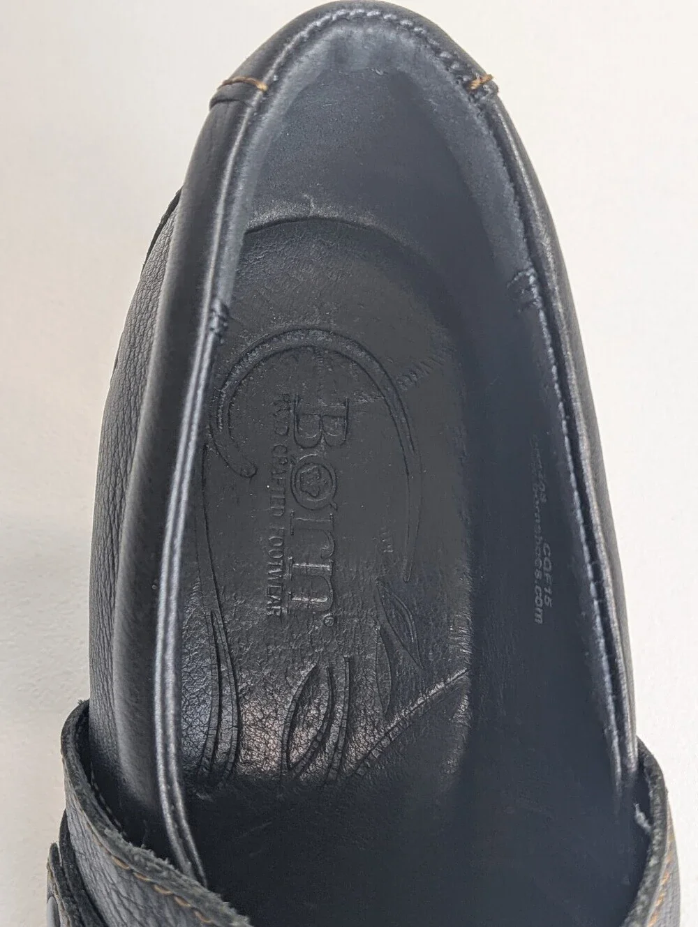 Born COMFORT Ankle Booties Black Leather Block Heel Slip On Straps Women Sz 8.5M
